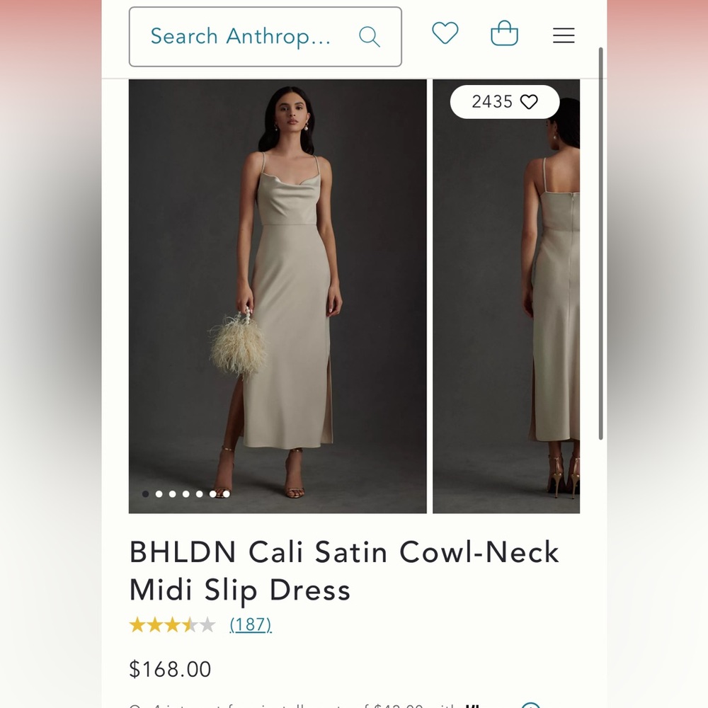 BHLDN satin midi cali dress